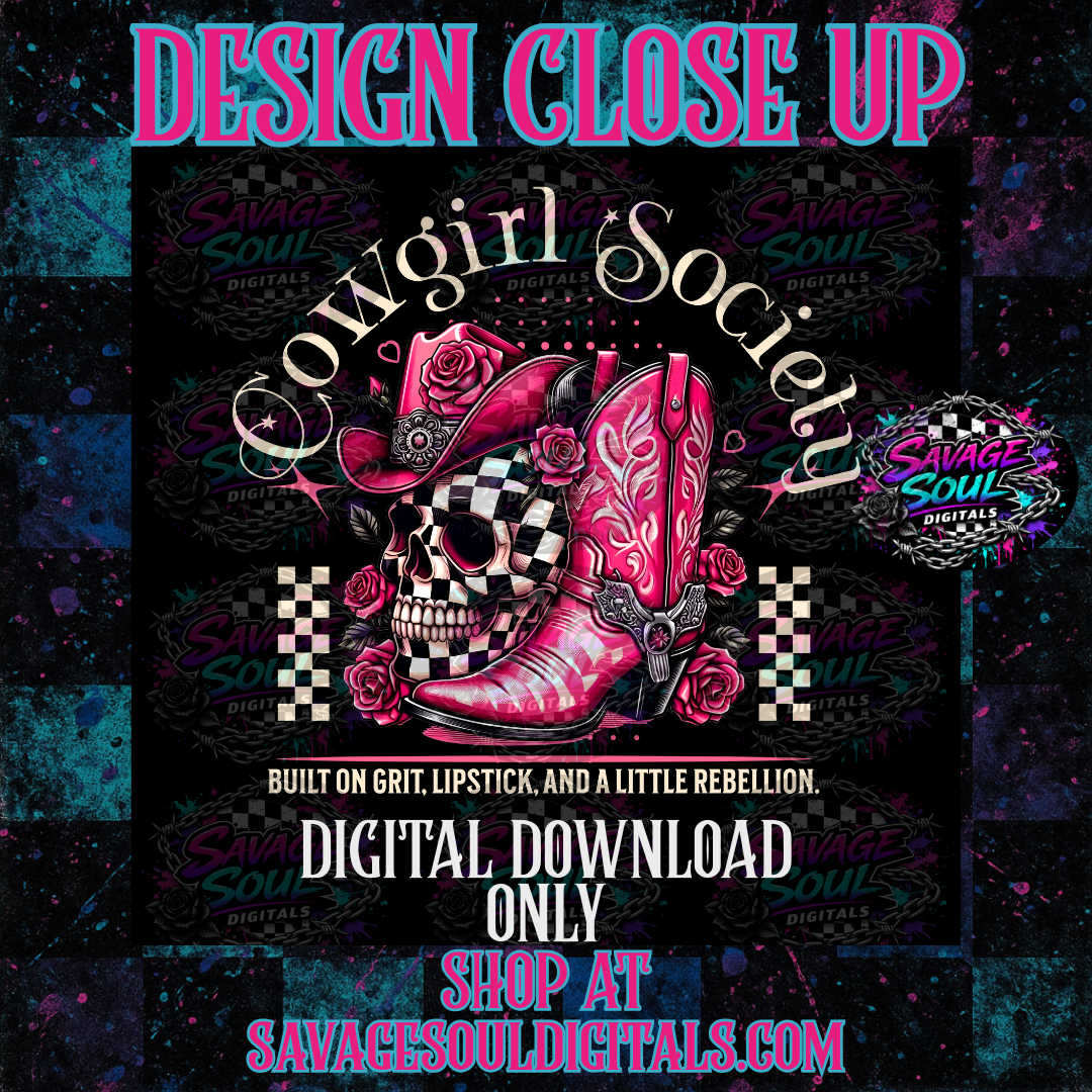 Cowgirl Society PNG | Digital File | Digital Download Only