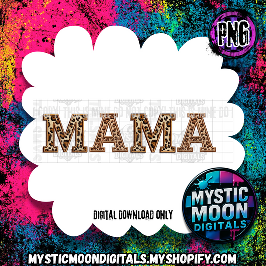 Mama Leopard Embroidery PNG | Digital File | Digital Download Only