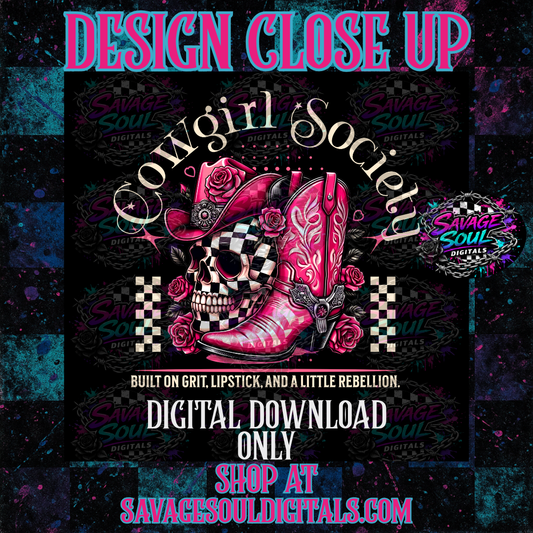 Cowgirl Society PNG | Digital File | Digital Download Only