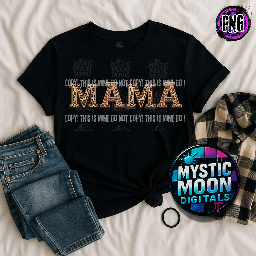 Mama Leopard Embroidery PNG | Digital File | Digital Download Only