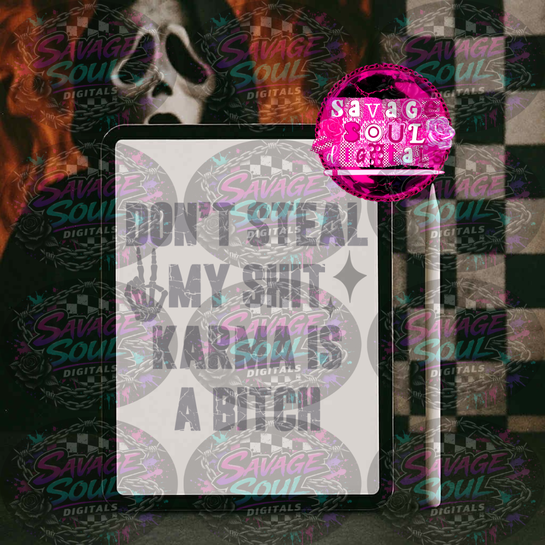 Karma Is A B Watermark PNG | Digital File | Digital Download Only