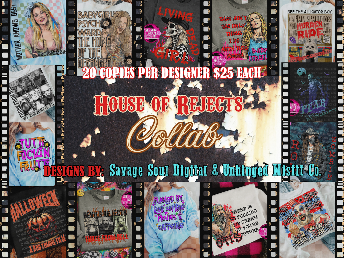 House Of Rejects Collab With Unhinged Misfit Co | PNG | Collabs | Digital Files Only | Digital Download Only