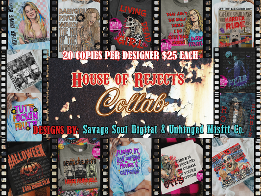 House Of Rejects Collab With Unhinged Misfit Co | PNG | Collabs | Digital Files Only | Digital Download Only